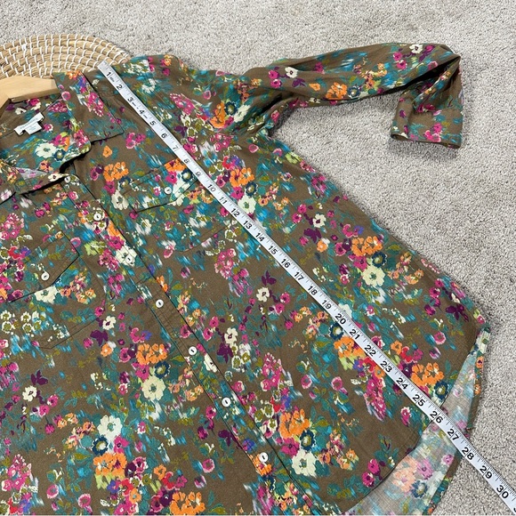 Sundance Women’s Button Up Longsleeve Shirt Floral Multicolor Boho Lightweight L - Picture 13 of 15